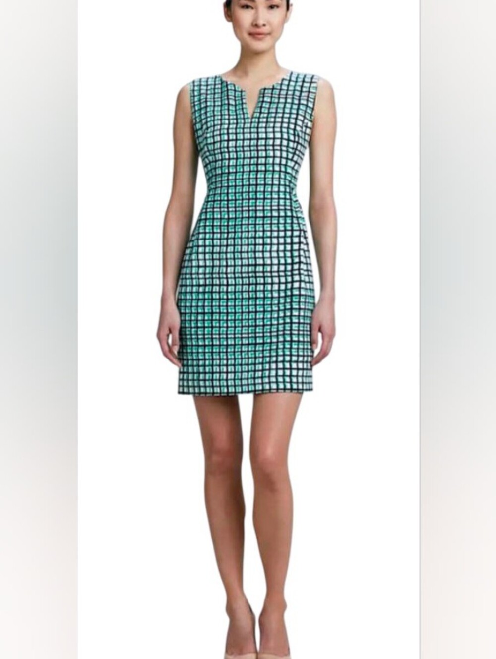 Kate Spade EUC Samantha Sheath In Green Windowpane Check Mini Size 00